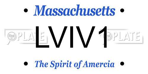 LVIV1 Massachusetts License Plate