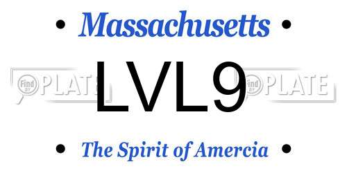 LVL9 Massachusetts License Plate