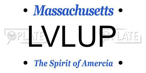 LVLUP Massachusetts License Plate