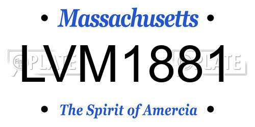 LVM1881 Massachusetts License Plate