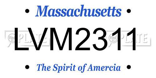 LVM2311 Massachusetts License Plate