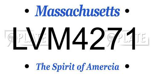 LVM4271 Massachusetts License Plate