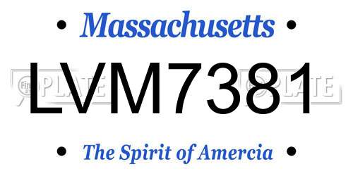 LVM7381 Massachusetts License Plate