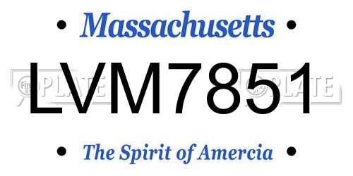 LVM7851 Massachusetts License Plate