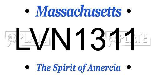 LVN1311 Massachusetts License Plate