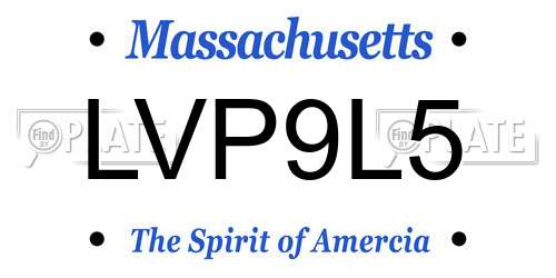 LVP9L5 Massachusetts License Plate