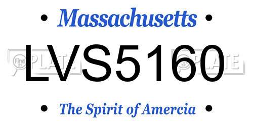 LVS5160 Massachusetts License Plate