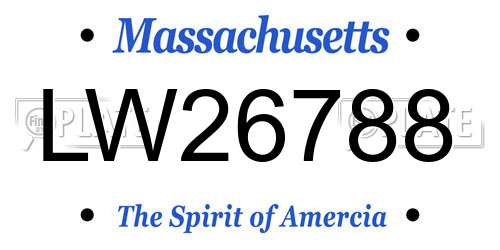 LW26788 Massachusetts License Plate