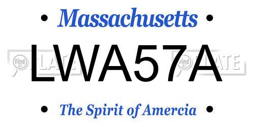 LWA57A Massachusetts License Plate