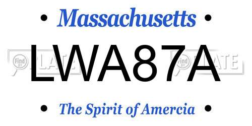 LWA87A Massachusetts License Plate