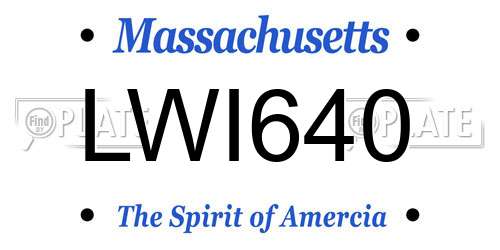 LWI640 Massachusetts License Plate