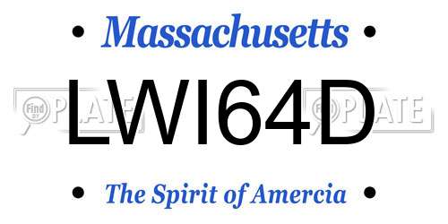 LWI64D Massachusetts License Plate