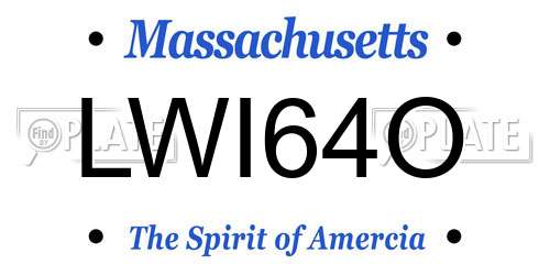 LWI64O Massachusetts License Plate