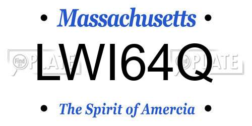 LWI64Q Massachusetts License Plate
