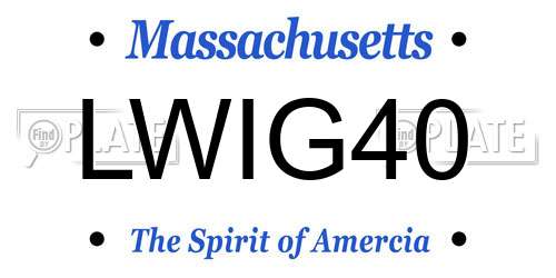 LWIG40 Massachusetts License Plate
