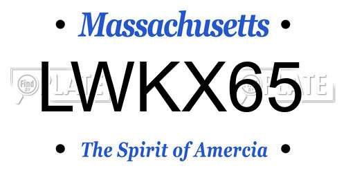 LWKX65 Massachusetts License Plate