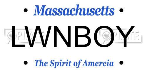 LWNBOY Massachusetts License Plate