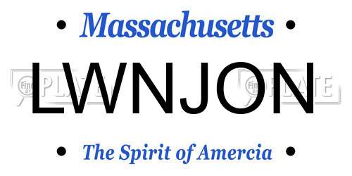 LWNJON Massachusetts License Plate