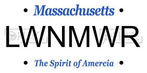 LWNMWR Massachusetts License Plate
