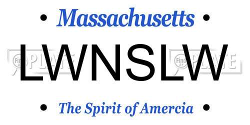 LWNSLW Massachusetts License Plate