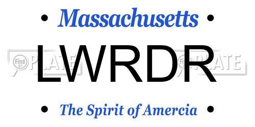 LWRDR Massachusetts License Plate