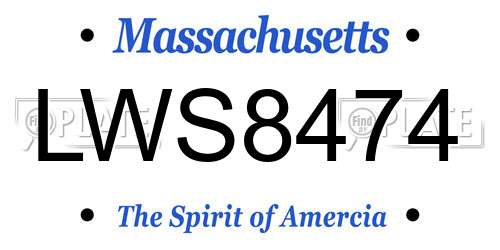 LWS8474 Massachusetts License Plate