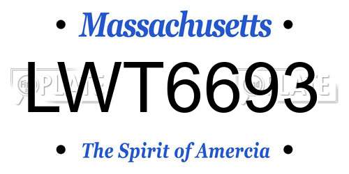 LWT6693 Massachusetts License Plate