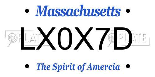 LX0X7D Massachusetts License Plate