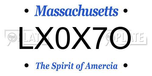 LX0X7O Massachusetts License Plate