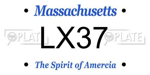 LX37 Massachusetts License Plate