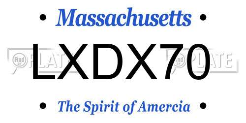 LXDX70 Massachusetts License Plate