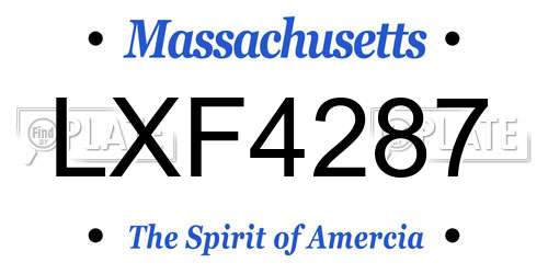 LXF4287 Massachusetts License Plate