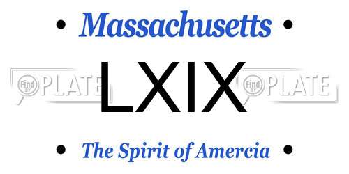 LXIX Massachusetts License Plate