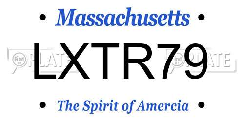 LXTR79 Massachusetts License Plate