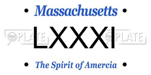 LXXXI Massachusetts License Plate