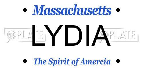 LYDIA Massachusetts License Plate