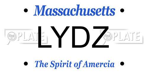 LYDZ Massachusetts License Plate
