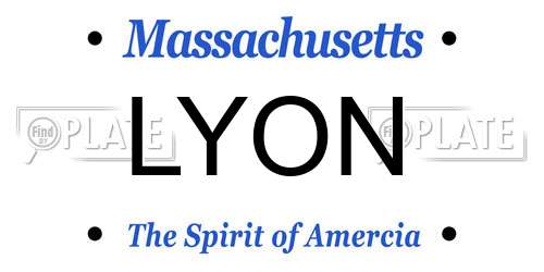 LYON Massachusetts License Plate