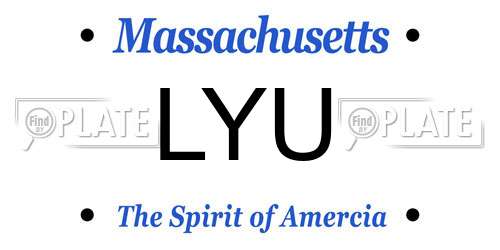 LYU Massachusetts License Plate