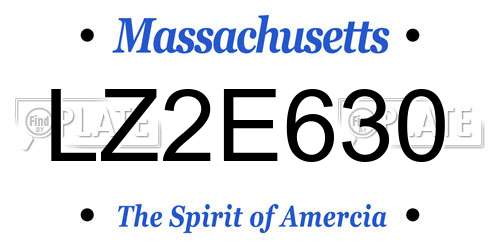 LZ2E630 Massachusetts License Plate