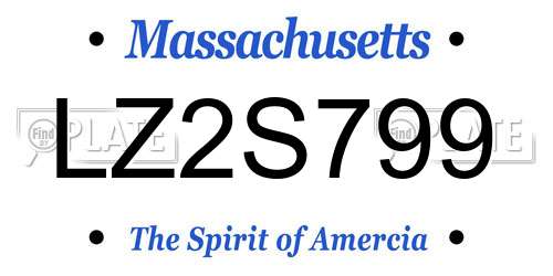LZ2S799 Massachusetts License Plate
