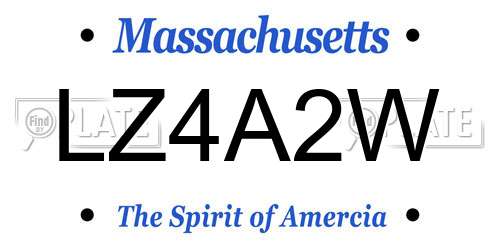 LZ4A2W Massachusetts License Plate