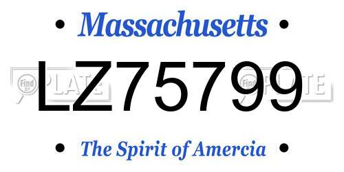 LZ75799 Massachusetts License Plate