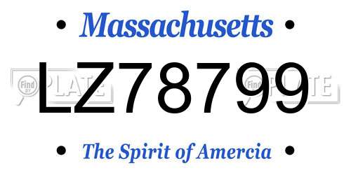 LZ78799 Massachusetts License Plate