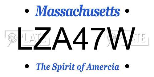 LZA47W Massachusetts License Plate