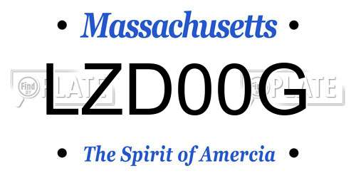 LZD00G Massachusetts License Plate