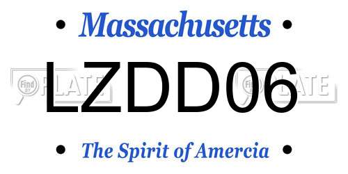 LZDD06 Massachusetts License Plate
