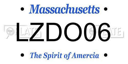LZDO06 Massachusetts License Plate