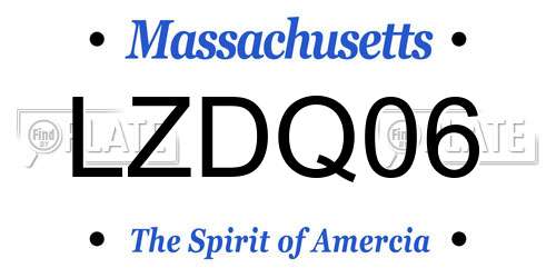 LZDQ06 Massachusetts License Plate
