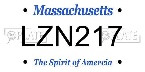 LZN217 Massachusetts License Plate
